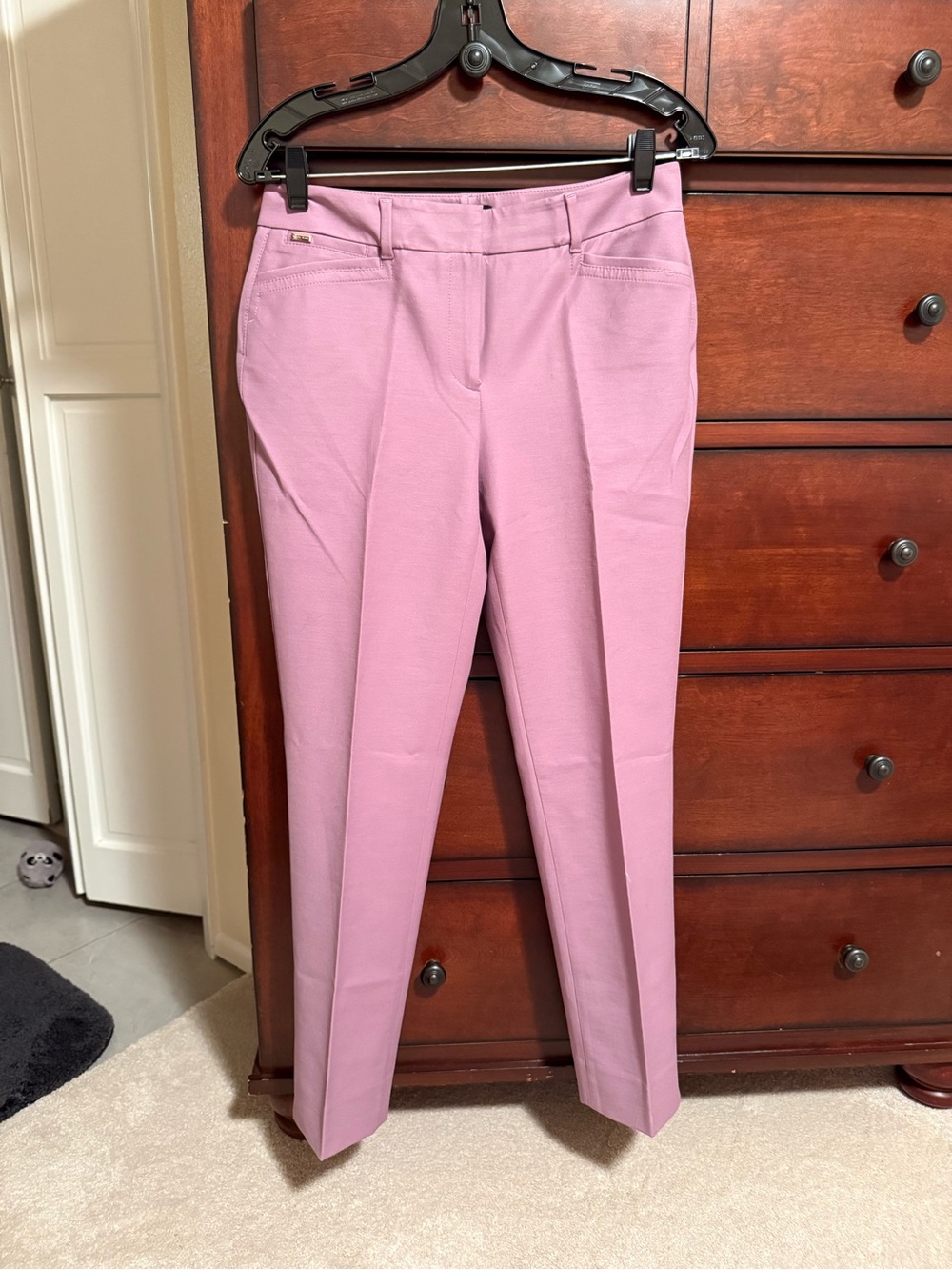 Women's Purple  Tailored Straight-Leg Pants